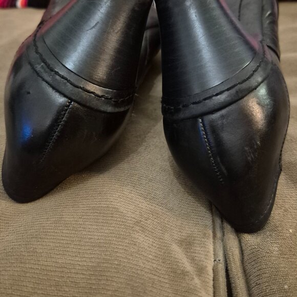 Cobb Hill New Balance Stacy black chunky heel sz9N leather upper twist detail - Picture 6 of 6